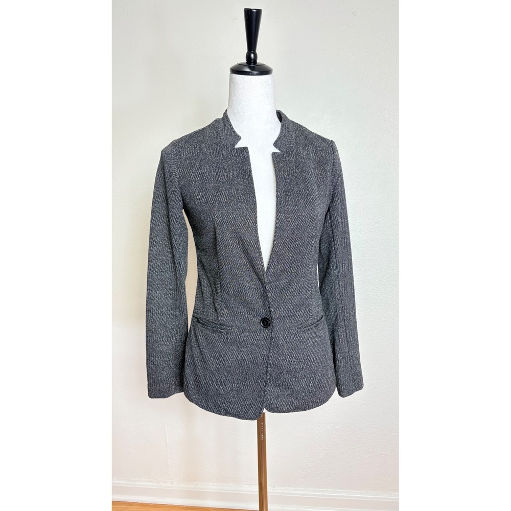 Banana Republic Grey Lightweight Mandarin Collar Blazer Size XS Office Business